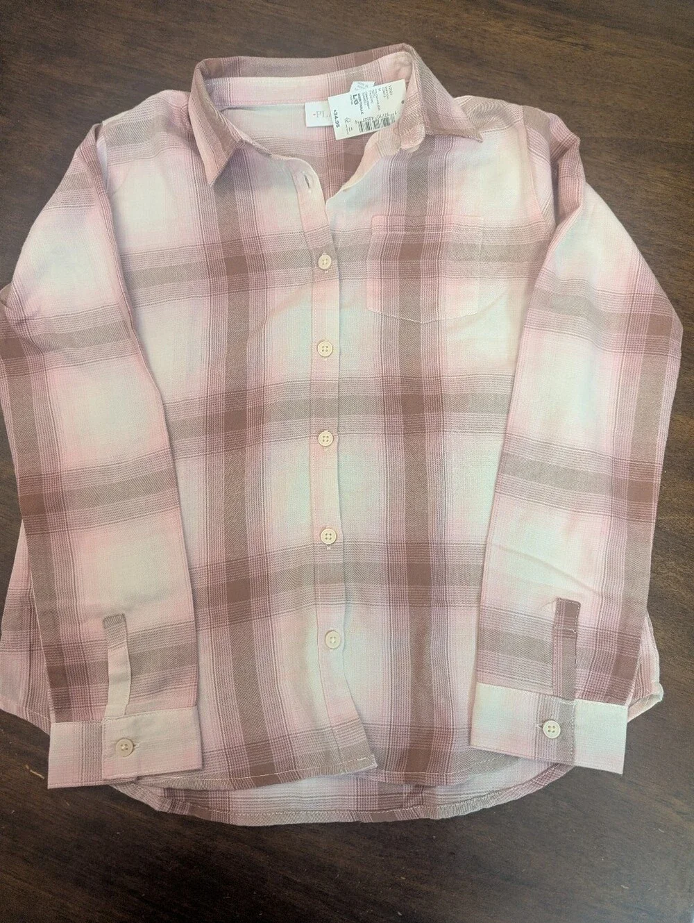 The Children's Place Pink & Brown Plaid Button-Down Shirt
